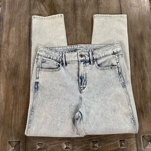 White House Black Market Faded Light Blue Straight Leg Jeans